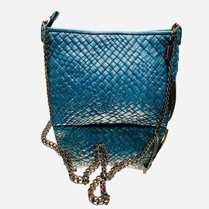 Falor Italian Woven Leather 3 in One! Cross Body Bag with Bonus Leather Strap